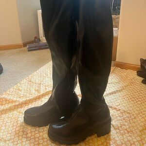 Black over the knee chunky boots. Size 7.5